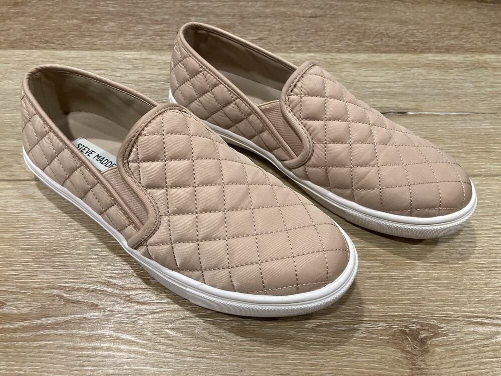 Steve Madden Ecntrcqt Shoes Women's 8 M Quilted Slip On Sneakers Loafers Pink